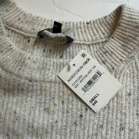 1.STATE Colorblock Puff Sleeve Donegal Knit Sweater - Size Small - NWT - Picture 6 of 9